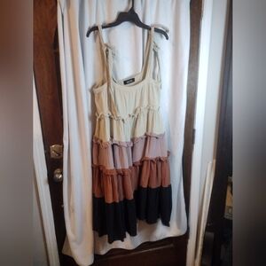 Fabrik Ruffled Dress With Tie Straps